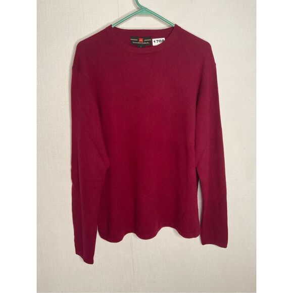 Members Mark Sweater Mens Large Burgundy Cashmere Pullover Ribbed Hem‎ Pullover